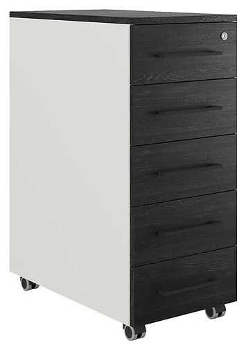 Тумба мобильная КОБОР TМ5-40/80 white/wood