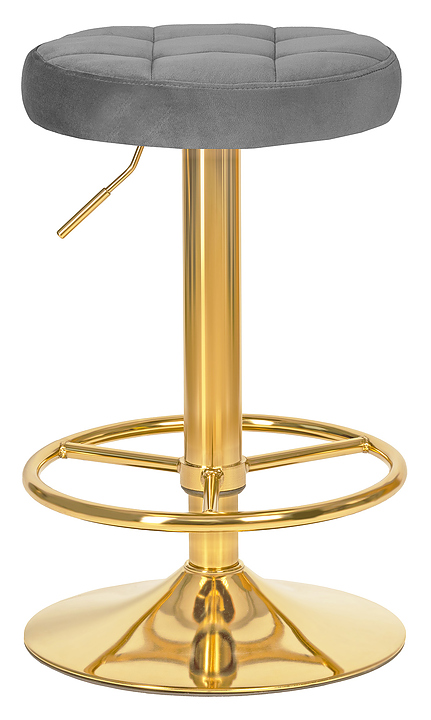 Табурет барный DOBRIN 5008-LM-N BRUNO GOLD (серый велюр) 2 шт.