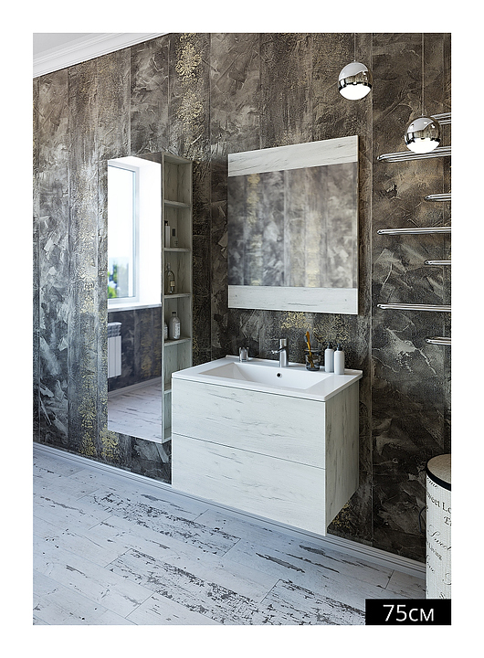 Гарнитур Sanflor Чикаго 2 75 см, 4 предмета, с левост. пеналом, дуб крафт белый