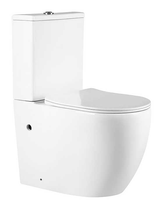 Унитаз-компакт Vincea Evo VT2-34 с ультратонким сиденьем soft-close, механизм слива Geberit, P-trap, белый