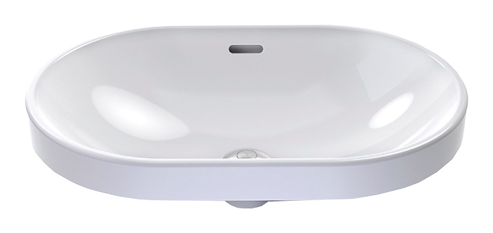 Раковина врезная Mira MR-6140C 61х40 см, без отв. под смеситель, керамика