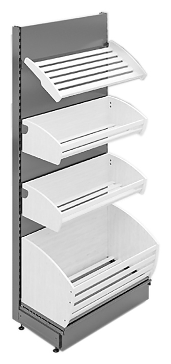 Стеллаж пристенный STAHLER (CRYSPI) Eco Line L=1000, H=2250, с полками для хлеба