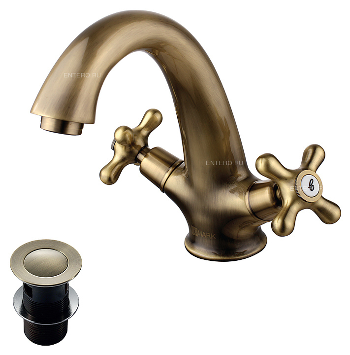 Смеситель для раковины LEMARK Vintage LM2806B монолитный, бронза
