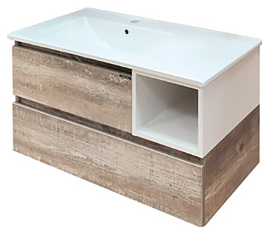 Тумба с раковиной Comforty Турин-90L дуб бежевый, левая