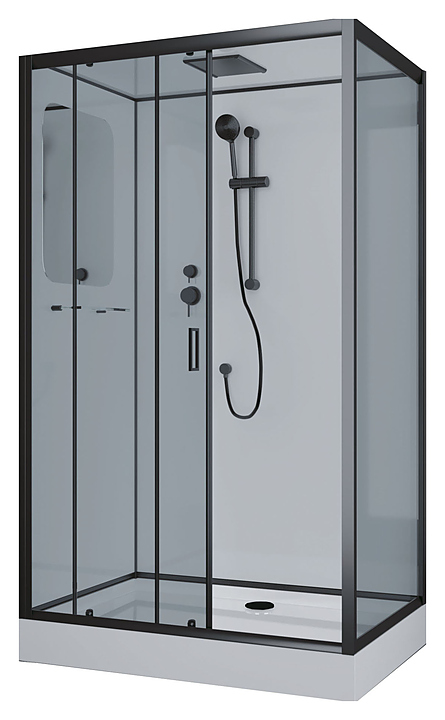 Кабина душевая Niagara NG-6912-01QL BLACK 120х80х210 см, левая