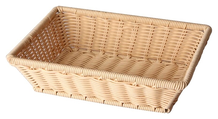 Корзина плетеная для хлеба Sunnex C04024 50х25 см h=6 см (полиротанг) прямоугольная бежевая