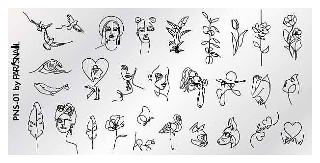 Пластина для стемпинга ParisNail PNS-01 (120х60 мм)