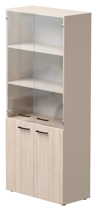 Шкаф для документов Everprof EVO комбинированный, кашемир, дуб Соната