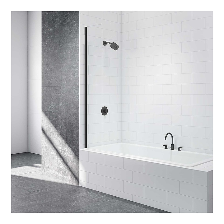 Шторка на ванну Mira Glass 300BB 32х140 см черный профиль, прозрачное стекло