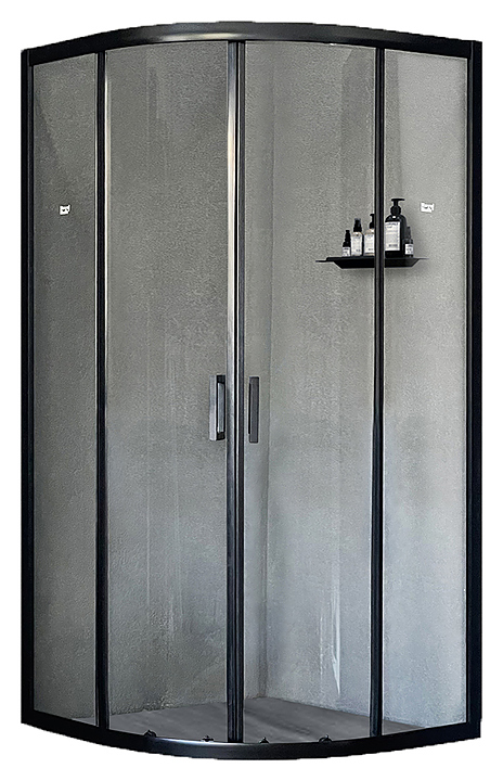 Уголок душевой Royal Bath RB HKD-T-BL 90x90x185 см, прозрачное, чёрный профиль