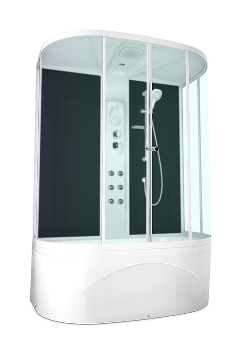 Душевая кабина с гидромассажем и блоком управления Domani-Spa Neat high DS01N158HBM10 150х80 см