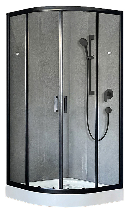 Уголок душевой Royal Bath RB 90HK-T-BL 90х90х200 см, прозрачное, чёрный профиль
