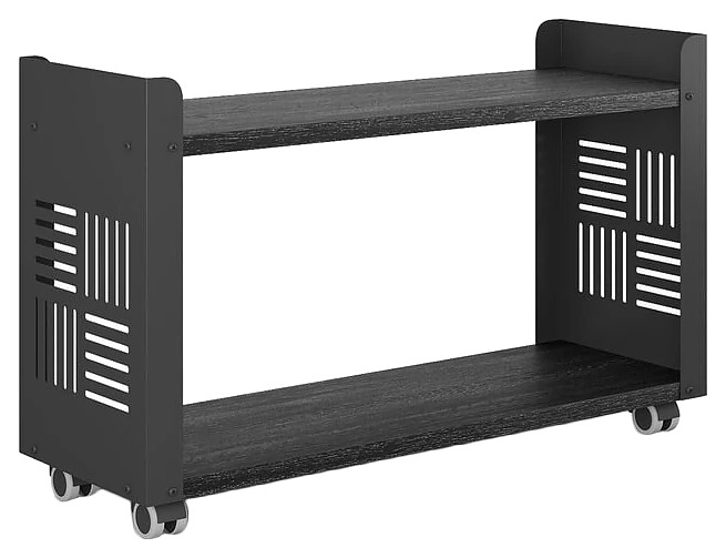 Стеллаж мобильный КОБОР SМ2-90/30 black/wood