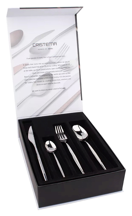 Набор столовых приборов CRISTEMA PEP-19300-24L 24 шт., на 6 персон, зеркальная полировка