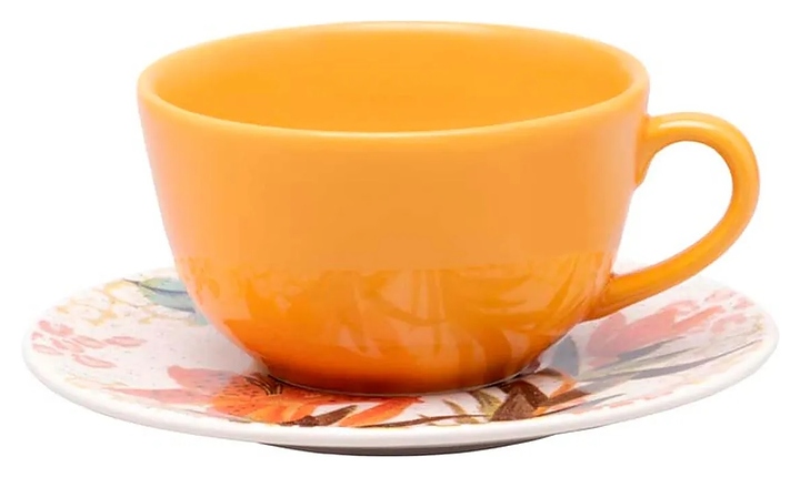 Чайная пара Oxford UNNI Shape BUQUÊ TROPICAL 126316 AY04-5820 (чашка 200мл и блюдце 14см)