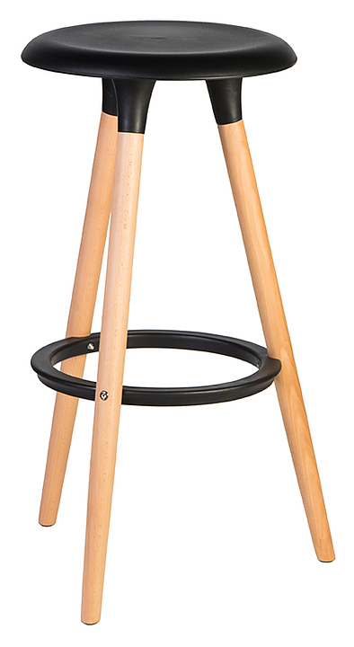 Табурет барный DOBRIN 652PP-LMZL ROYCE (черный, светлый бук)