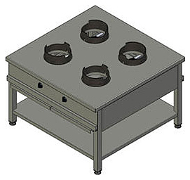 Плита газовая Вулкан KSW 04 8164 WOK