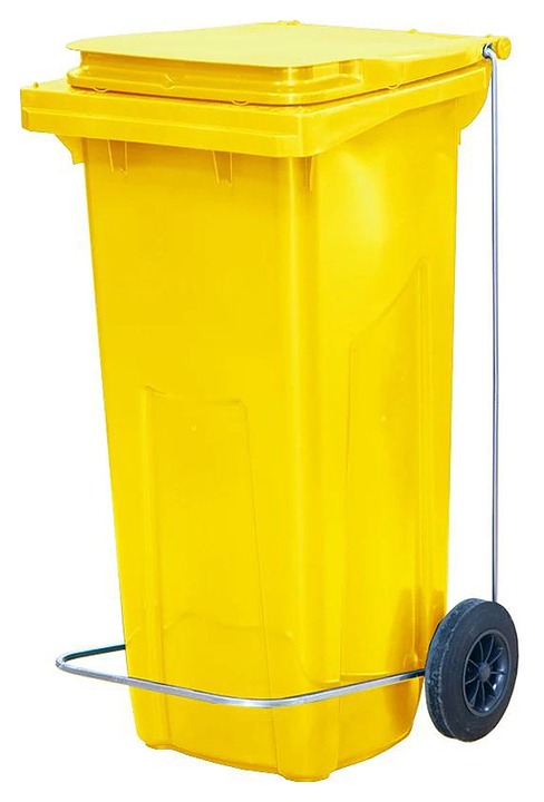 Контейнер для мусора ТАРА.РУ МКТ 120 с педалью П, желтый
