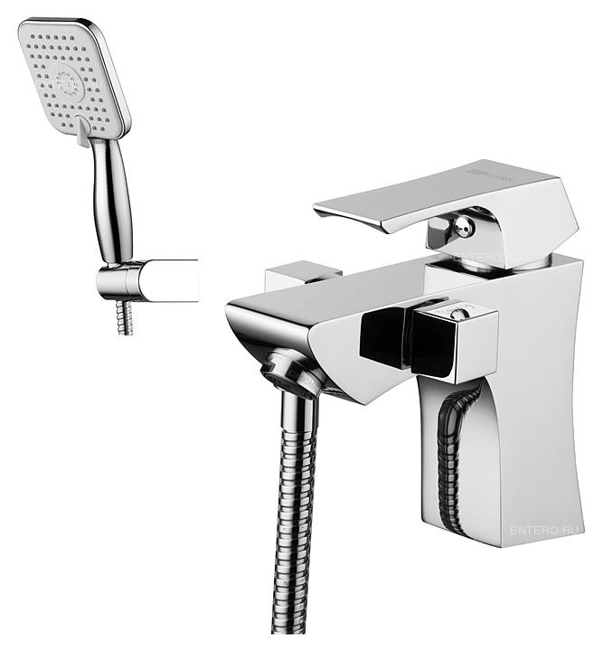 Смеситель для ванны и душа LEMARK Unit LM4515C на борт ванны, с коротким изливом, хром