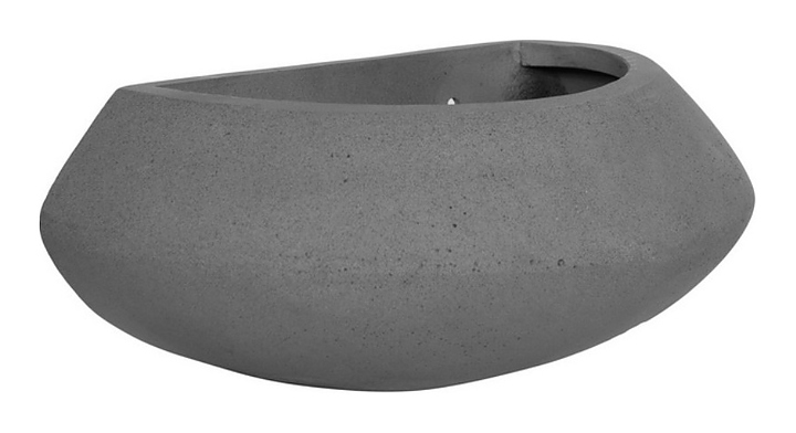 Кашпо настенное Pottery Pots Mini Tara Wally (30х17х12 см) серое матовое