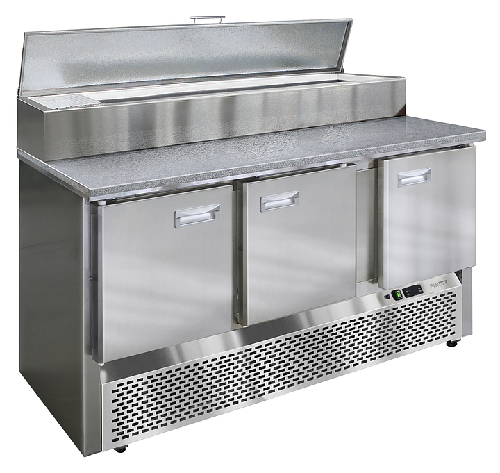 Стол холодильный для пиццы Finist СХСнпцг-700-3 (надстройка GN 1/6) (нижний холодильный агрегат) с гранитной столешницей