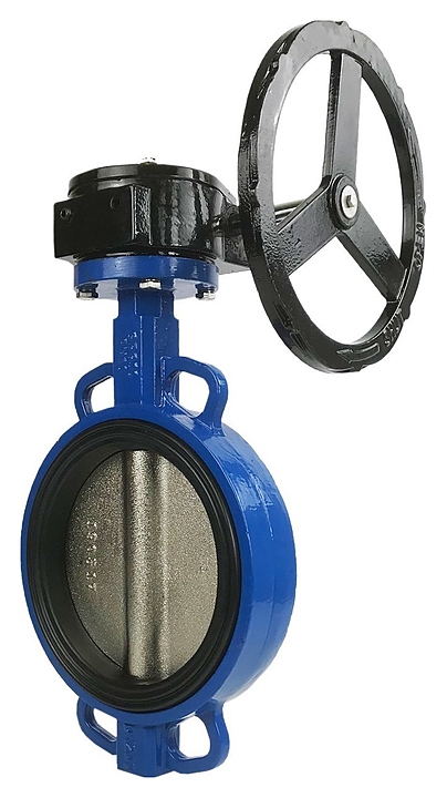 Затвор дисковый поворотный Benarmo 107-5842 (EURO), PN 1,6 МПа, ДУ 500, межфланцевый чугунный, диск стальной, с редуктором