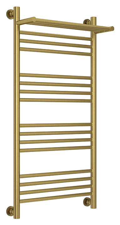 Полотенцесушитель водяной Сунержа Богема с полкой+ 100x50 см состаренная латунь