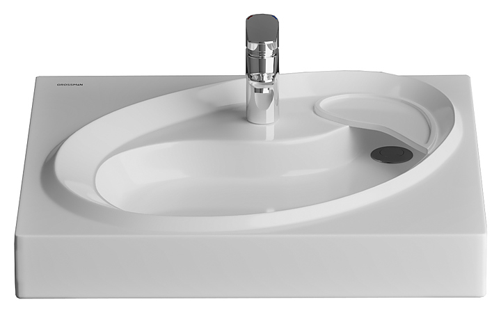 Раковина под стиральную машину Grossman Alvaro 55 см, литьевой мрамор