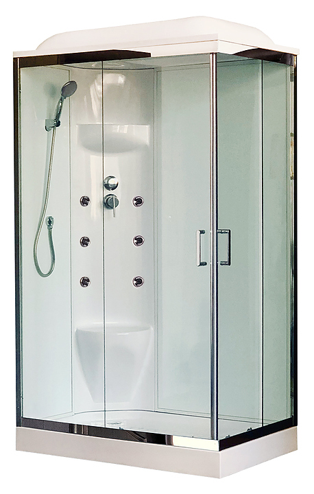 Душевая кабина с гидромассажем Royal Bath RB8120HP7-WT-CH-L левая 120х80 см
