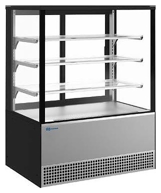 Витрина кондитерская KAYMAN KВК-950М ЛЮКС КВАДРО серая матовая
