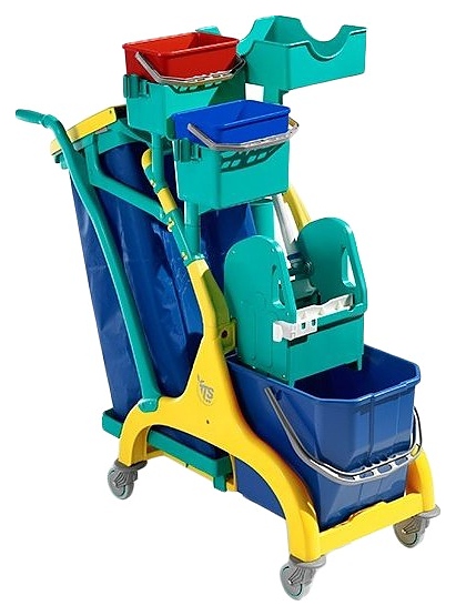 Тележка уборочная TTS Nick Star 110 многофункциональная с отжимом Tec, желтая рама