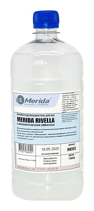 Гель-антисептик для рук Merida RIVELLA MK105, 1 л