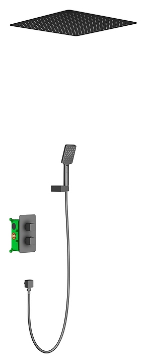 Комплект душевой TIMO Petruma SX-5029/03SM с термостатом, черный матовый