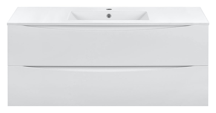 Тумба под раковину Vincea Mia 1200 G.White 120,9х46 см, с 2 ящиками, подвесная, белая глянцевая