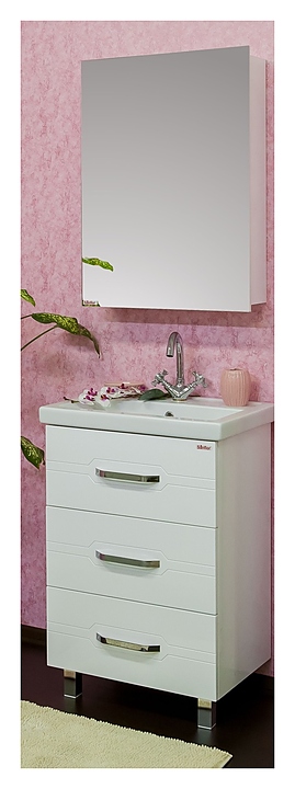 Гарнитур Sanflor Анкона 60 см, 3 предмета, с левосторонним зеркалом, белый