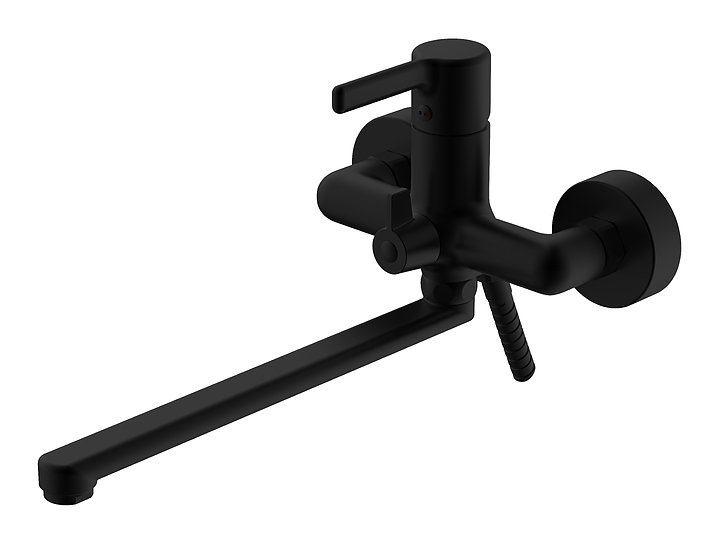 Смеситель для ванны и душа VODA Column Black CLM31B