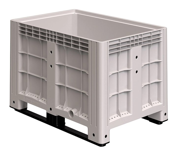 Контейнер iPlast iBOX 11.602 1200х800х800 мм на полозьях, с краном, светло-серый