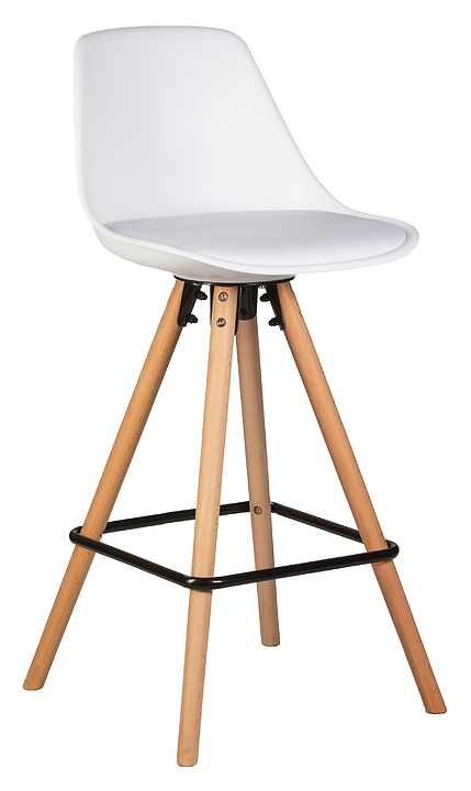 Стул полубарный DOBRIN 759APP-1-LMZL RONNI (белый, светлый бук)