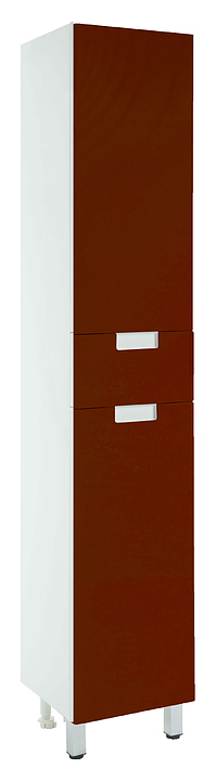 Шкаф-пенал Bellezza Пегас 35 L с бельевой корзиной, левый, красный