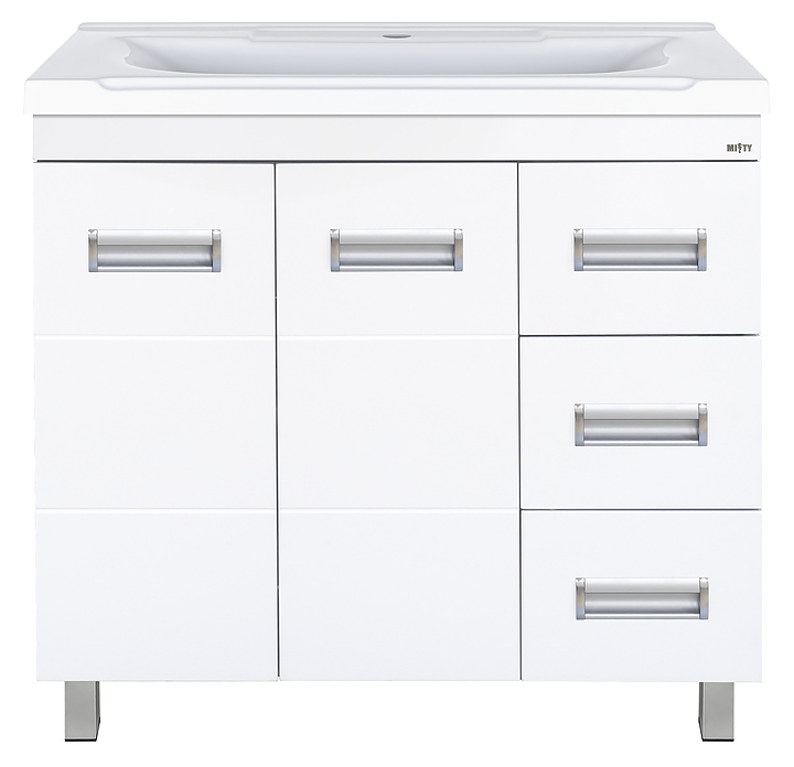 Тумба под раковину Misty Селена-75 73,5х72 см, с 3 ящиками, белая