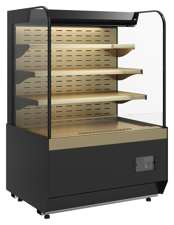Витрина кондитерская Carboma Radius KR70 VM 0,9-2 Standard открытая, горка (Bronze 9005/0109)