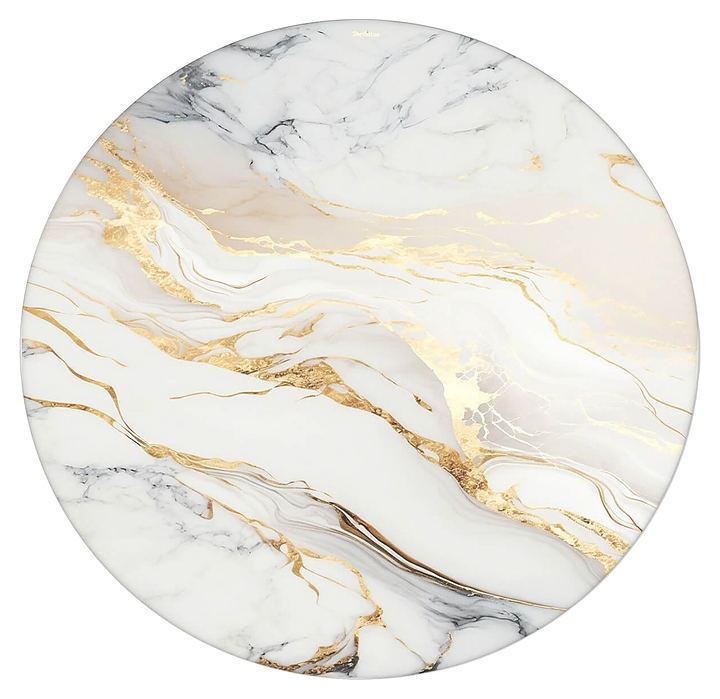 Столешница Sheffilton SHT-TT32 80 (стекло / МДФ) круглая античный белый