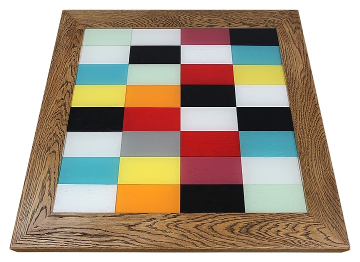 Столешница Sheffilton SHT-TT 80/80 (дуб / эпоксидная смола) квадратная брашированный коричневый дуб