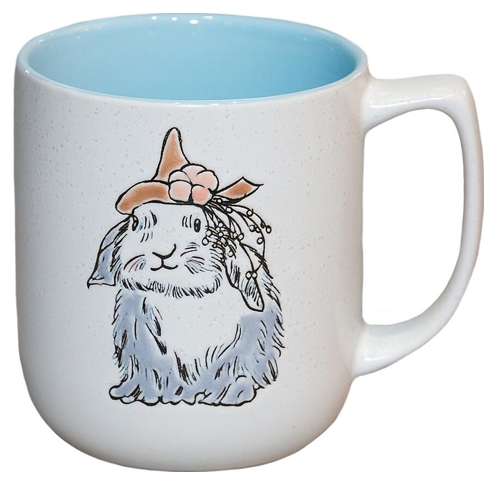 Кружка P.L. Proff Cuisine Кроличья доброта 500 мл (керамика) белая / голубая внутри