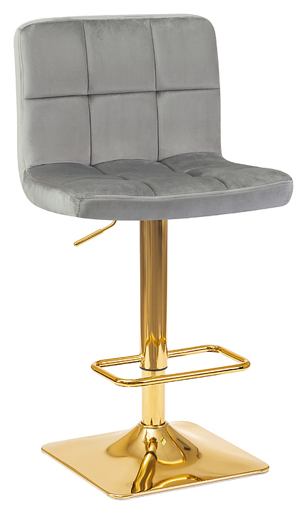 Стул барный DOBRIN 5016-LM GOLDIE (серый, золотая сталь)