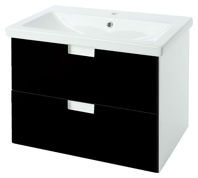 Тумба под раковину Bellezza Пегас 60 с 2 ящиками, черная