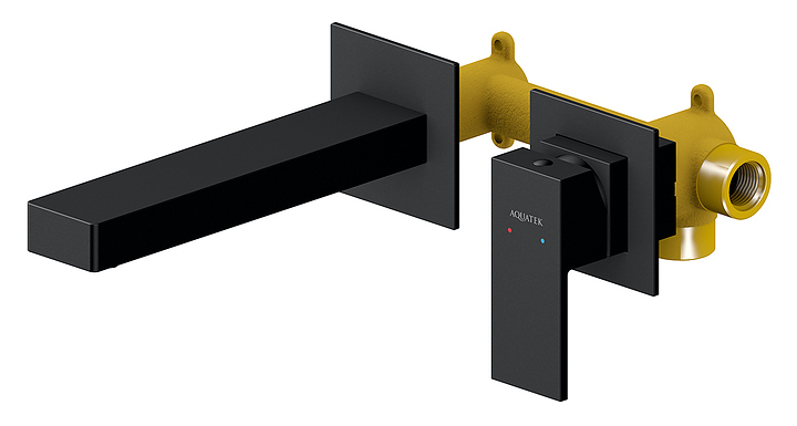 Смеситель для раковины встраиваемый Aquatek Либра AQ1613MB черный матовый