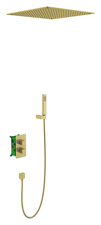 Комплект душевой TIMO Petruma SX-5029/17SM с термостатом, золотой матовый