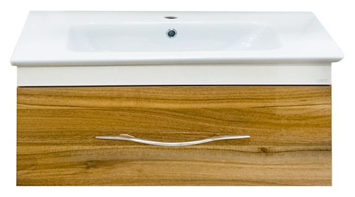 Тумба под раковину Misty Турин-100 96,5х35,2 см, подвесная, с 1 ящиком, орех
