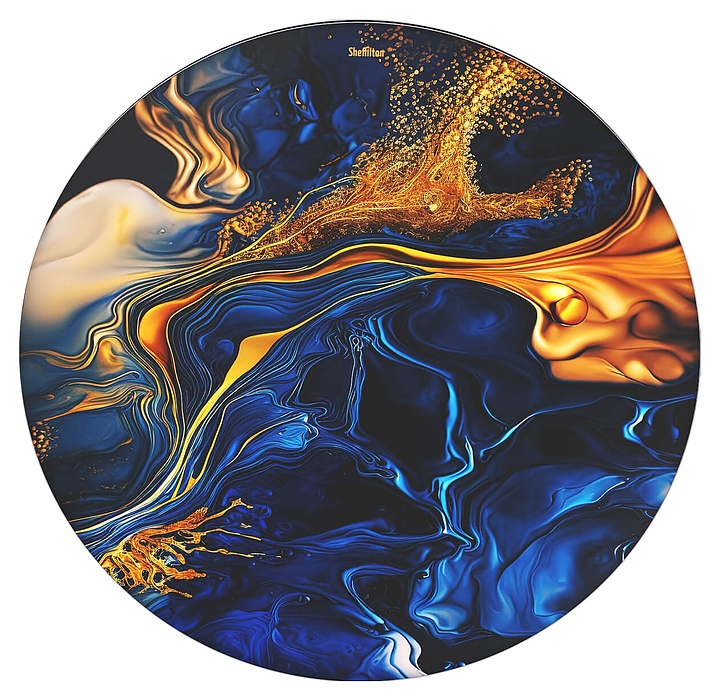 Столешница Sheffilton SHT-TT32 60 (стекло / МДФ) круглая синий сапфир